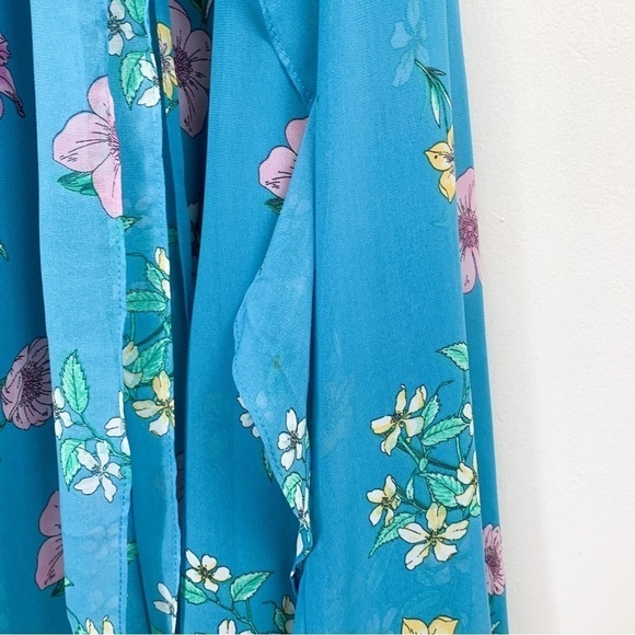 NWT Lane Bryant Blue Floral Chiffon Midi Dress Sz 22 - Picture 11 of 11